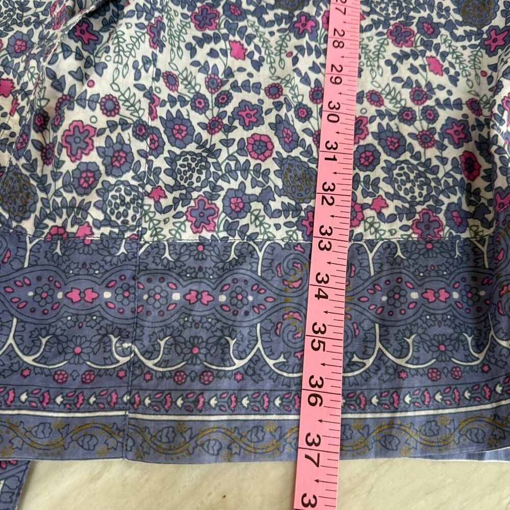 Plum Pretty Sugar Floral Purple Lightweight 100% Cotton Kimono Robe Sz M - Picture 7 of 7
